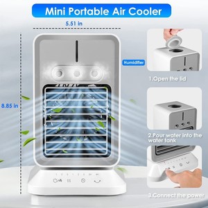 Desktop USB Mini Spray Humidifier Cooling Fan Rechargeable Air Cooler For Home Office 120 Degree Oscillation Control - Product Image 3