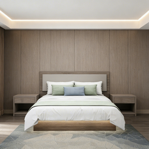 Fabrikant directe levering van moderne luxe hotel slaapkamer meubels set massief hout 5 sterren hotel standaard bedframe paneel - Product Image 5