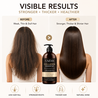 Shampoo au collagène en marque privée, naturel et biologique, avec beurre de karité, huile de batana, huile de ricin, produits de soin des cheveux pour la croissance et la réparation des cheveux pour femmes
