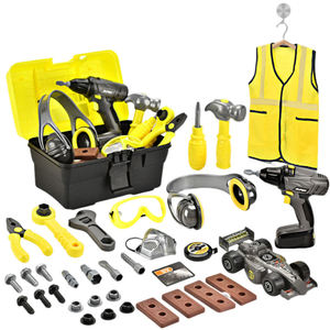 Juego de 48 Piezas de Herramientas Eléctricas de Juguete para Niños, Juego de Imitación de Ingeniería y Construcción, Juego de Roles con Caja de Herramientas, Regalo para Niños - Product Image 1