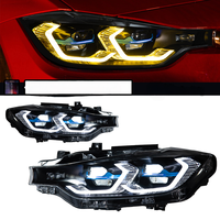 Pour BMW Série 3 F30 F35 2012-2018, ensemble de phares LED, DRL jaune, projecteur laser, mise à niveau
