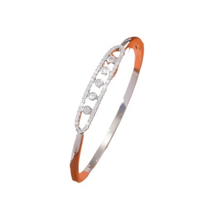 Fashion <b>Bangle</b> Gold And White Micro Insert Zircon Inlaid Open Design For Women Gift Spring 2024 Geometric Shape - Product Image 5