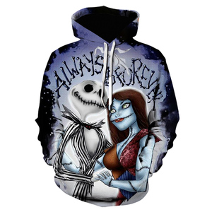 Regalo di <span class=keywords><strong>Halloween</strong></span> 2023: <span class=keywords><strong>Felpe</strong></span> con Cappuccio Stampate in 3D di Nightmare Before Christmas per Uomo, <span class=keywords><strong>Felpe</strong></span> Casual Streetwear - Product Image 6