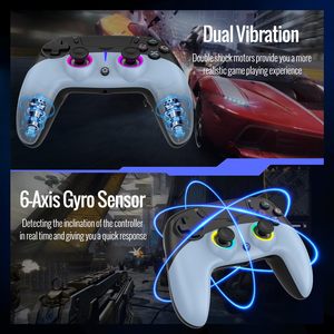 3.5mm Audio Jack (Black/Blue + Blue/Gray) 9 RGB <b>Light</b> Colors Foldable ABS Material Gaming <b>Finger</b> Sleeve - Product Image 4