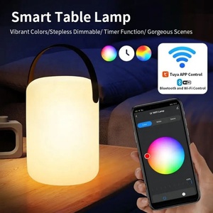 Lanterne portable de style cylindre moderne, commande par application intelligente, rechargeable par USB, fonctionne sur batterie, lampe de table LED sans fil - Product Image 5