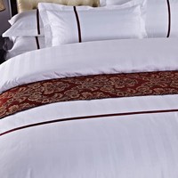 Housse de Couette Jacquard Rayée 3cm Blanche de Luxe, Parure de Lit 100% Coton pour Hôtels de Luxe, Vente en Gros Taille Personnalisée