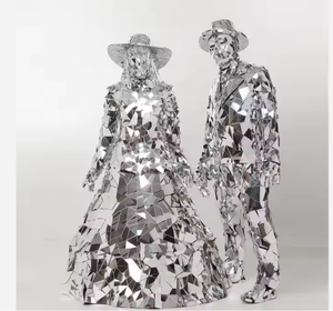 Costume de miroir argenté en acrylique réfléchissant pour spectacle, fête, cosplay - Product Image 6