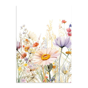 Décoration de salon, style nordique, 3 panneaux, art mural moderne, <span class=keywords><strong>aquarelle</strong></span> fraîche, plantes, <span class=keywords><strong>peinture</strong></span> sur toile, <span class=keywords><strong>fleurs</strong></span> sauvages imprimées - Product Image 5