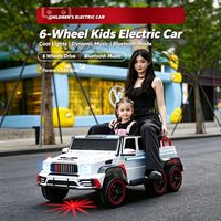 Mobil Listrik Anak 6 Roda 12V Bertenaga Baterai, Kendaraan Mainan dengan Fungsi Ayun, Musik, Lampu LED, Kursi Ganda Orang Tua-Anak 2+ Unisex