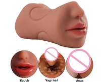 Weicher 3-in-1 Männlicher Masturbator mit Oraler Funktion, Realistischer Vagina und Analem Kanal, Penis-Masturbationsspielzeug für Männer