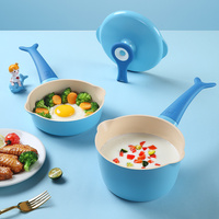 Ensemble de casseroles en céramique antiadhésives de 16 cm, casserole à lait et poêle à frire pour la nourriture pour bébés, compatible avec l'induction