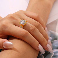 Bague zircon ovale diamant vintage mode
