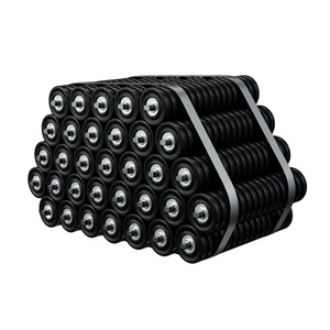 Rouleau de convoyeur à impact avec jeu d'anneaux en caoutchouc robuste pour points de chargement de courroies, rouleau tampon économe en énergie pour mines et carrières - Product Image 1