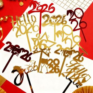 น้ำผึ้งและความหวาน 2026 ปีม้า ท็อปเปอร์เค้กอะคริลิค อุปกรณ์จัดงานเทศกาลฤดูใบไม้ผลิ ของตกแต่งเค้ก - Product Image 1