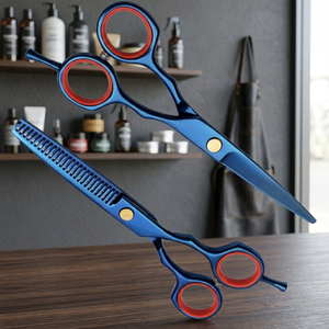 Ciseaux de coiffure professionnels OEM ASAP en acier inoxydable à haute teneur en carbone, ciseaux de barbier, ciseaux de coupe de cheveux pour salon, logo personnalisé - Product Image 2