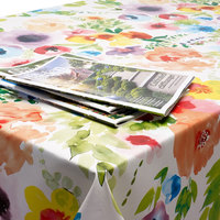 Nappe rectangulaire en PVC à imprimé floral personnalisé, imperméable et résistante à l'huile, pour salle à manger