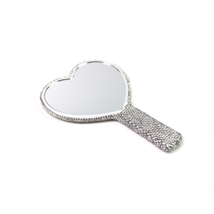 OEM Handheld Bling Diamond <strong>Rhinestone</strong> Lash Makeup Mirror Heart Shape Crystal Beauty Tool - Product Image 5
