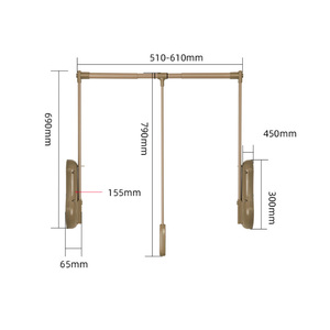 Nouveau produit : <span class=keywords><strong>Tringle</strong></span> <span class=keywords><strong>de</strong></span> <span class=keywords><strong>penderie</strong></span> réglable en fer avec levier manuel, capacité 30 kg - Product Image 1