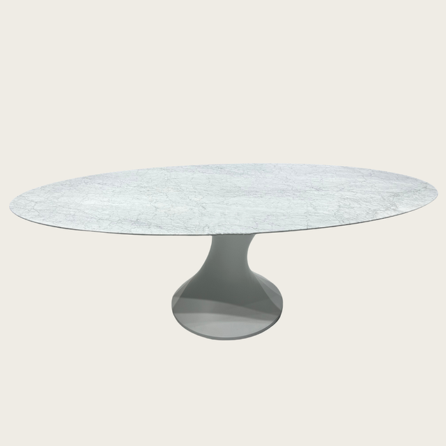 Accept Custom Statuari Snow White Marble Top Coffee Table FRP Base Stand Marble Lounge Furniture White Oval Tea Center Table