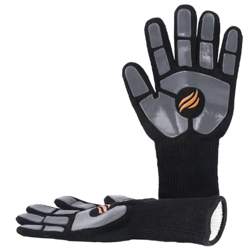 Griddle Gloves with Silicone Palm Pads - Heat Resistant up to 500 Degrees Easy Grip for Indoor and Outdoor Cooking