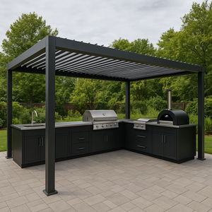 Cocina Exterior Personalizable OEM/ODM, Resistente a la Intemperie y al Óxido, con Horno de <span class=keywords><strong>Pizza</strong></span>, Cocina Exterior de Acero Inoxidable para Barbacoa - Product Image 2