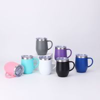 Tasse à œufs 12OZ en acier inoxydable 304 avec poignée, modèle export, double paroi, portable, pour vin rouge et eau