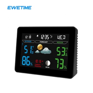 Ewetime đài phát thanh kiểm soát không dây kỹ thuật số Trạm thời tiết với phong vũ biểu Dự báo thời tiết nhiệt kế và độ ẩm - Product Image 5