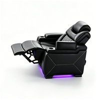 Canapé convertible électrique carré extensible à prix d'usine avec éclairage LED, design européen pour home cinéma