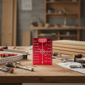 Cible laser rouge en plastique avec grille de mesure pour l'alignement du niveau laser - Product Image 3