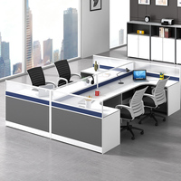 Bureau de direction modulaire en bois moderne et simple, combinaison de bureaux pour 4 personnes, chaise de bureau, cloison de bureau pour 6 personnes, mobilier de bureau