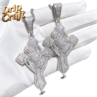 Pendentif de prière style hip-hop, plaqué cuivre, en or véritable, serti de zircon de qualité 5A et entièrement orné de diamants, style hip-hop unisexe.
