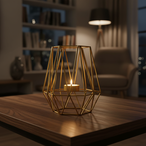 Candelero de Hierro Dorado Nórdico con Forma de Polígono Geométrico, Portavelas para Velas de Té, Decoración para el Hogar, Regalo de Boda, Hecho a Mano, Marca Wonder, Logotipo Personalizado - Product Image 6