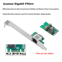 Adaptador Ethernet Interno IOCREST M.2 B+M Key 1G, Tarjeta de Red con Chipset Realtek 8111H 1G/1000M para Servidor/Escritorio
