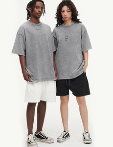 Arssm confezione da 3 da <span class=keywords><strong>uomo</strong></span> oversize Vintage t-shirt ampia manica corta Casual Streetwear ampio lavato Unisex in tinta unita in maglia bianca - Product Image 6