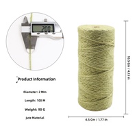 Corde en chanvre 100% colorée pour l'artisanat DIY, emballage cadeau décoratif, attache d'étiquettes, usage vestimentaire - Vente en gros