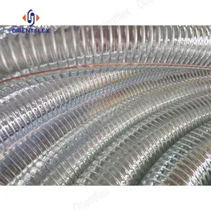 Fournisseur de tuyaux renforcés de fil d'acier de 2 pouces et 3 pouces sous vide en spirale pvc transparent à haute température