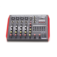 Console de mixage professionnelle 6 canaux Bt Console de mixage numérique avec effet de réverbération karaoké USB Live Interface Mixer