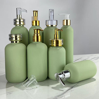 Emballage pour Soins Capillaires Hengjian Vert 250ml 300ml Flacon de Lotion Cosmétique de Luxe 200ml Bouteilles de Shampooing en Plastique HDPE avec Pompe Dorée