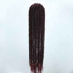 Peluca de trenzas sin nudos <span class=keywords><strong>Etra</strong></span> Long de 46 pulgadas para mujer, trenzas de ganchillo con doble encaje completo, rastas sintéticas negras, color maíz y burdeos. - Product Image 4