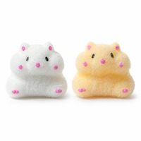 Jouet anti-stress en peluche floquée douce et soyeuse, motif hamster, mignon Kawaii, blanc crème, fait main, cadeau, 1 pièce, lot de 2, vente en gros, assortiment