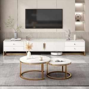 Mobile TV Moderno con Design a Pavimento e Multi-Scomparti per <span class=keywords><strong>Soggiorno</strong></span>, Arredamento Compatto - Product Image 2