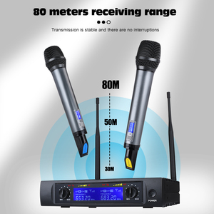 Sistema <span class=keywords><strong>de</strong></span> Micrófono Inalámbrico UHF Profesional <span class=keywords><strong>de</strong></span> Doble Micrófono <span class=keywords><strong>de</strong></span> Mano, Alcance <span class=keywords><strong>de</strong></span> 80m, Micrófono Plug and Play para Fiestas en Casa, Karaoke, Discursos, Venta al por Mayor - Product Image 3