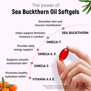 Chinaherbs Sea Buckthorn Oil Softgels - menopause intimate hydration Vegan <b>Supplement</b> 500mg for Adult Wellness - Product Image 6