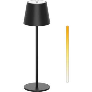 Lampada da Tavolo Antela LED con Controllo Touch, Alimentata a Batteria, Paralume Nero, Design Minimalista, 3000K 4000K 5000K, Dimmerabile, Portatile - Product Image 1