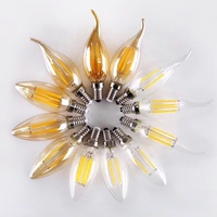 Ampoule LED C35 E14 E27 4W à filament de bougie, décoration d'intérieur, ambre givré, base B22/E26, 110-240V, garantie de 2 ans, 2700K