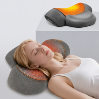 Oreiller de massage cervical rechargeable chauffant à vibration avec airbag, masseur de traction sans fil pour soulagement et étirement cervical