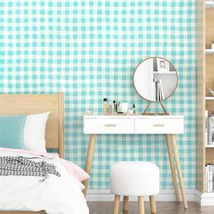 Personalizable Boho Buffalo Plaid Autoadhesivo Peel & Stick Wallpaper Neutral Farmhouse Acuarela Papel de Contacto para la decoración del hogar - Product Image 3