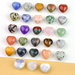 Pietre Naturali a Forma di Cuore da 15mm, Quarzo Rosa, Ametista, Diaspro, Cristalli Curativi Lisci e Sfusi - Product Image 2