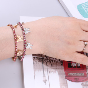 Pulsera de Cristal con Mariposa para Mujer con Incrustaciones de Diamantes, Joyería de Uso Diario, Origen Yiwu - Product Image 3