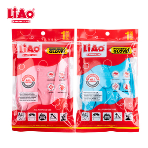 Gants de cuisine multifonctionnels allongés LIAO en latex bleu et <span class=keywords><strong>rose</strong></span> pour le lavage de la vaisselle et le nettoyage ménager - Product Image 6